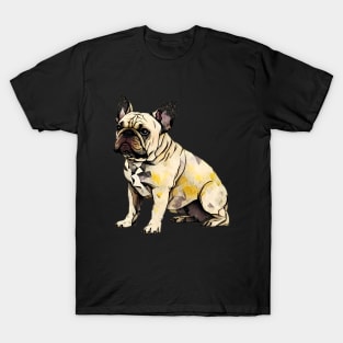 Geometric French Bulldog No. 3: Dark Background (on a no fill background) T-Shirt